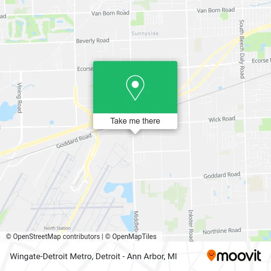 Wingate-Detroit Metro map