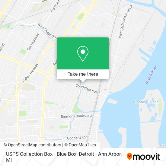 USPS Collection Box - Blue Box map