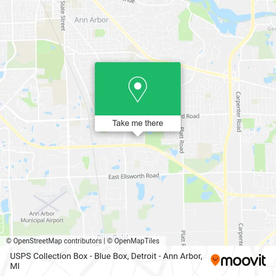 USPS Collection Box - Blue Box map