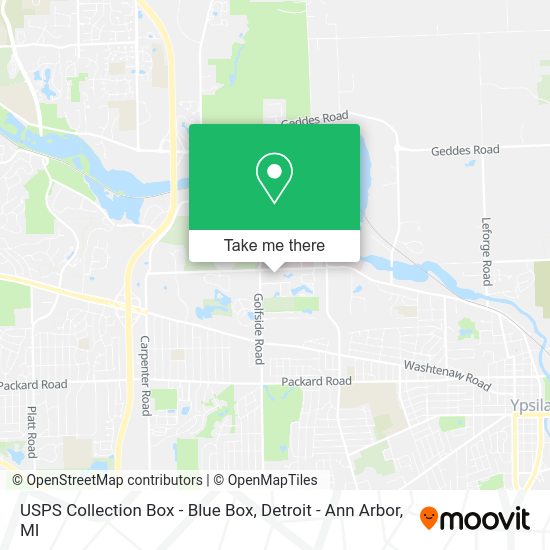 USPS Collection Box - Blue Box map