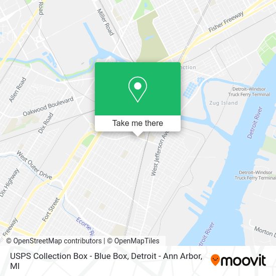 USPS Collection Box - Blue Box map