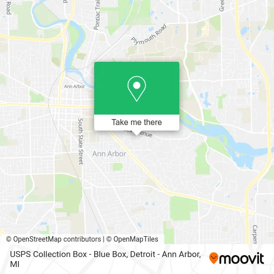 USPS Collection Box - Blue Box map