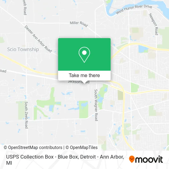 Mapa de USPS Collection Box - Blue Box