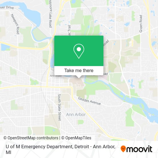 Mapa de U of M Emergency Department