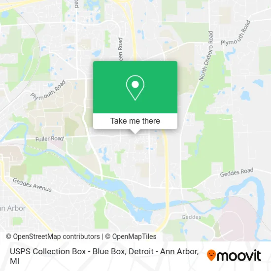 USPS Collection Box - Blue Box map