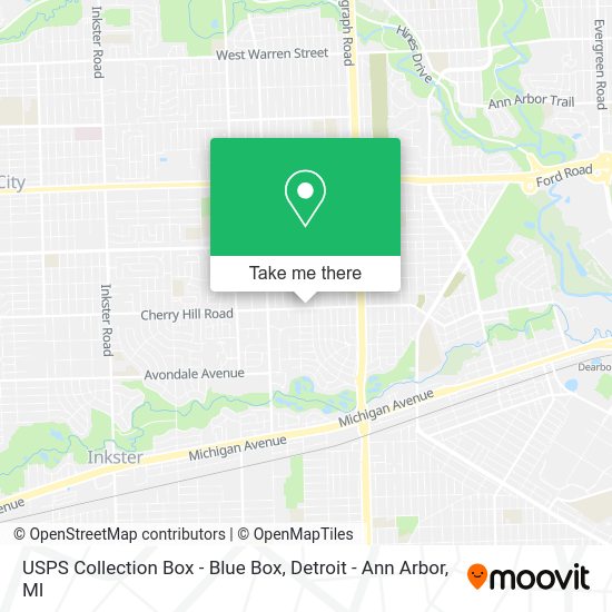 USPS Collection Box - Blue Box map
