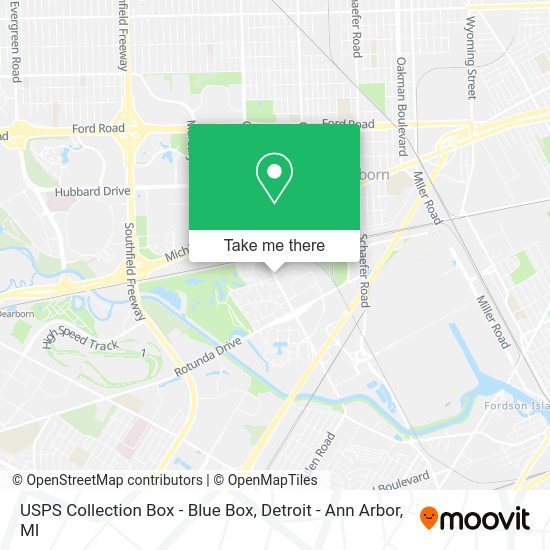 USPS Collection Box - Blue Box map