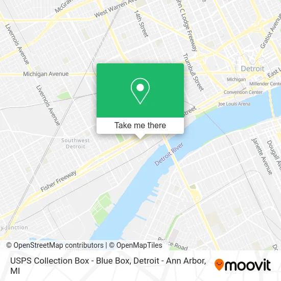 Mapa de USPS Collection Box - Blue Box