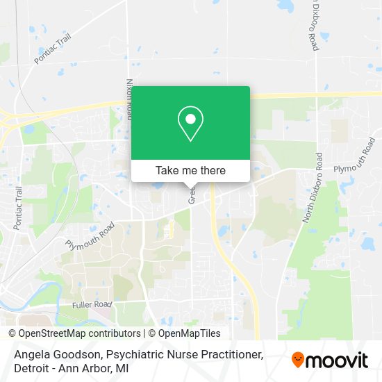 Mapa de Angela Goodson, Psychiatric Nurse Practitioner