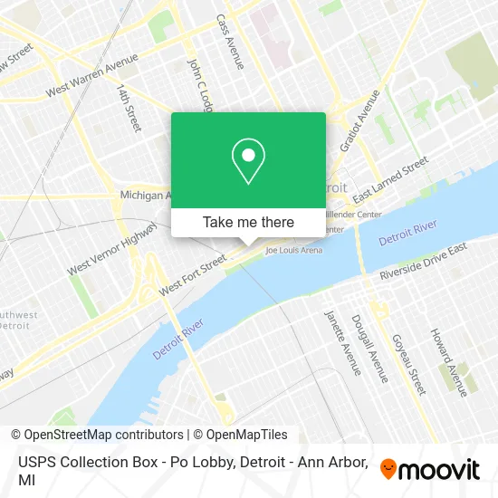 USPS Collection Box - Po Lobby map