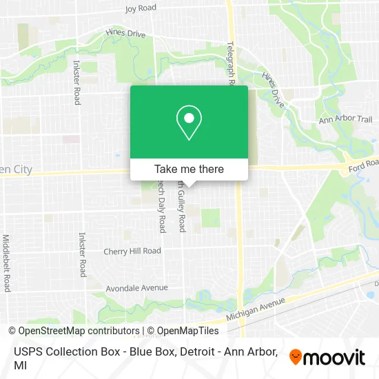 USPS Collection Box - Blue Box map