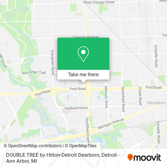 Mapa de DOUBLE TREE by Hilton-Detroit Dearborn