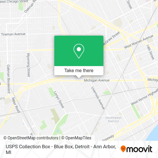 USPS Collection Box - Blue Box map