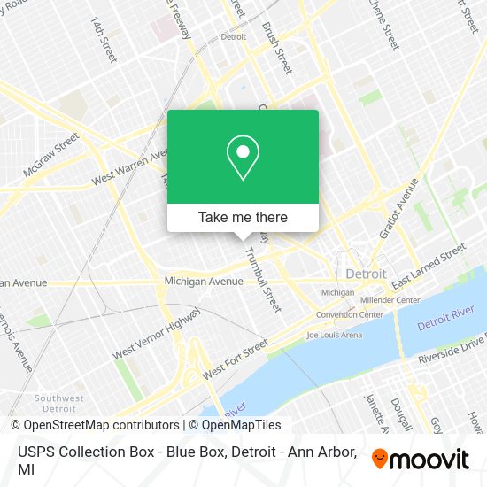 USPS Collection Box - Blue Box map