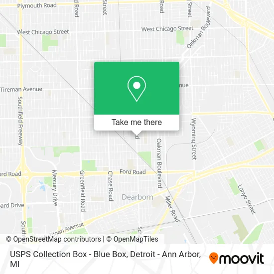 USPS Collection Box - Blue Box map