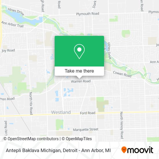Mapa de Antepli Baklava Michigan