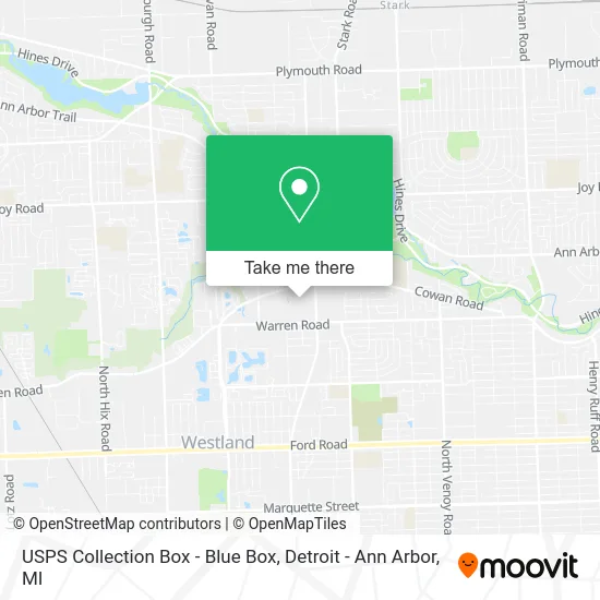 USPS Collection Box - Blue Box map