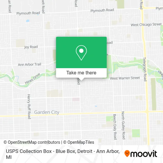 USPS Collection Box - Blue Box map