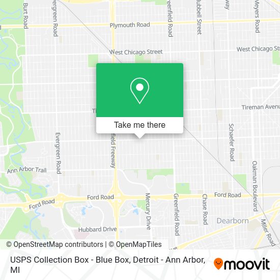 USPS Collection Box - Blue Box map