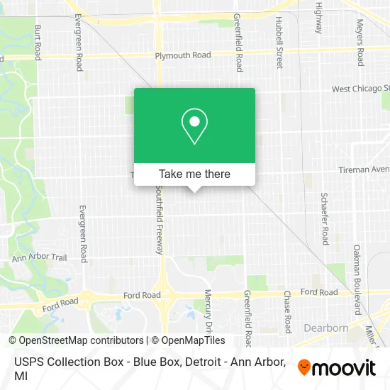 USPS Collection Box - Blue Box map