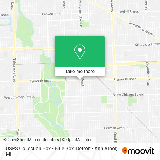 USPS Collection Box - Blue Box map