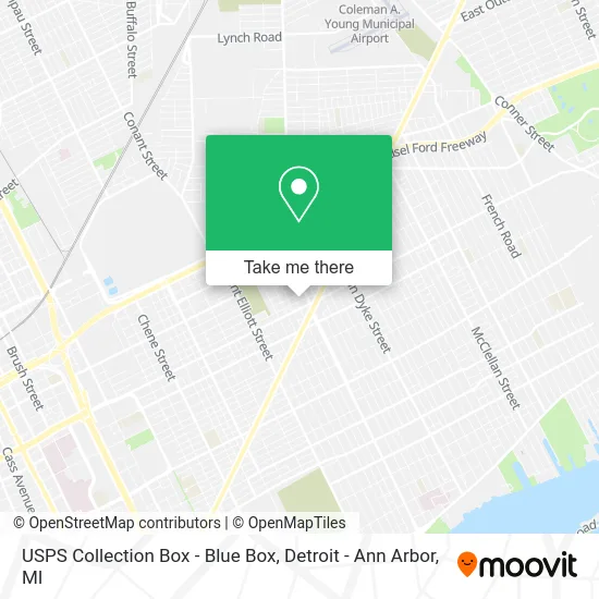 USPS Collection Box - Blue Box map