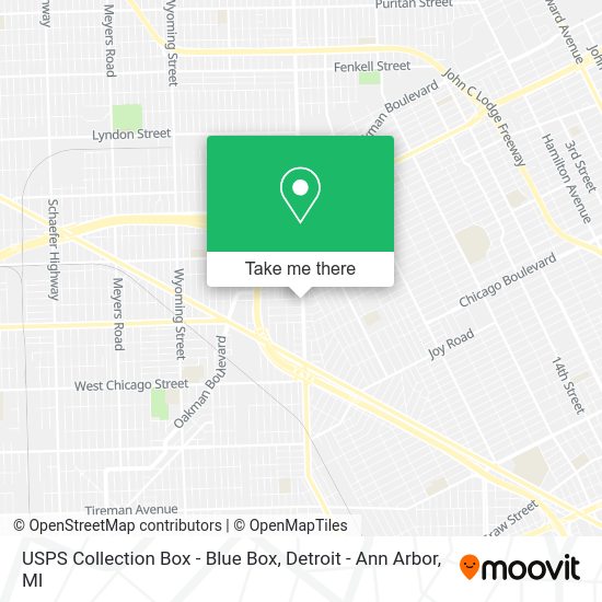 USPS Collection Box - Blue Box map