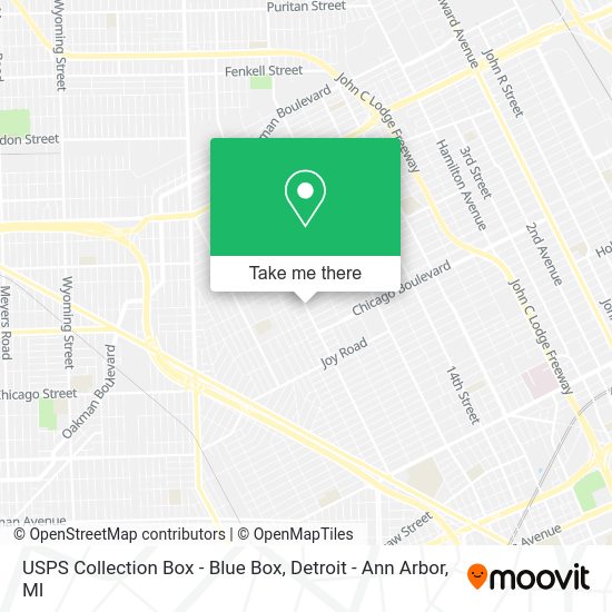 Mapa de USPS Collection Box - Blue Box