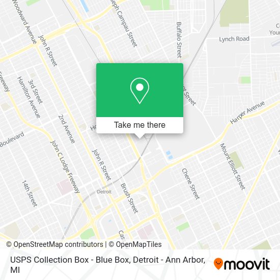 Mapa de USPS Collection Box - Blue Box