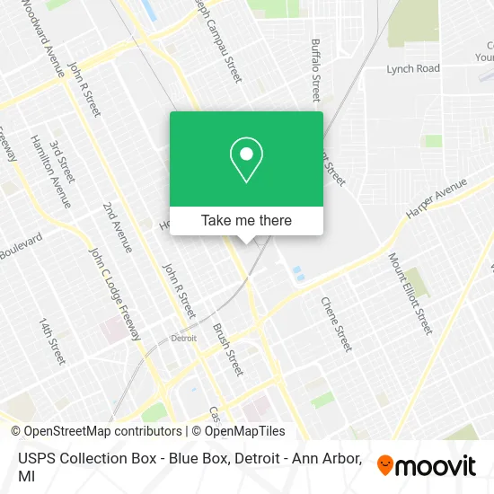 Mapa de USPS Collection Box - Blue Box
