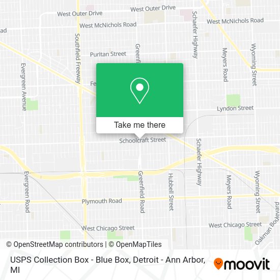 USPS Collection Box - Blue Box map