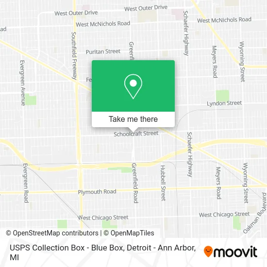 Mapa de USPS Collection Box - Blue Box
