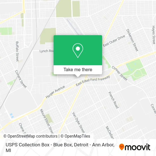 USPS Collection Box - Blue Box map