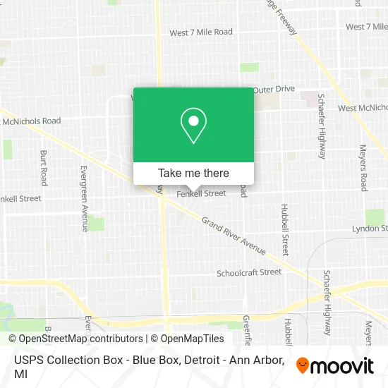 USPS Collection Box - Blue Box map