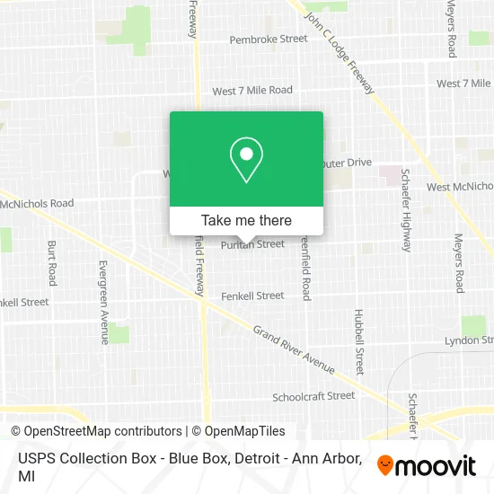 USPS Collection Box - Blue Box map