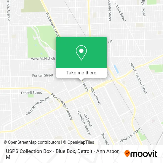 USPS Collection Box - Blue Box map