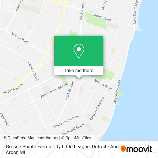 Grosse Pointe Farms City Little League map