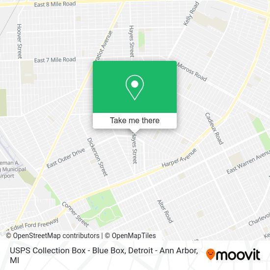 Mapa de USPS Collection Box - Blue Box