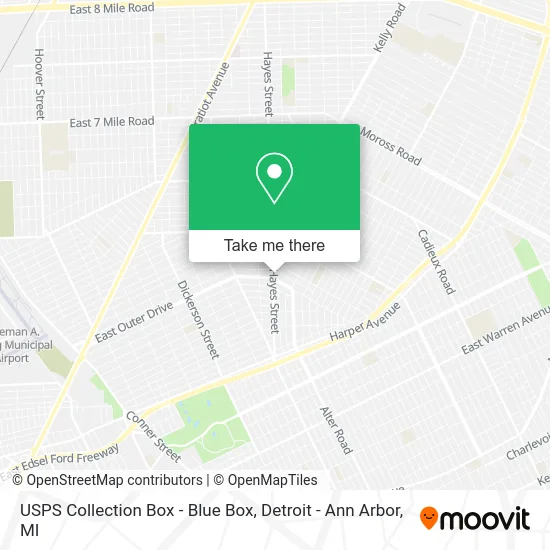 Mapa de USPS Collection Box - Blue Box