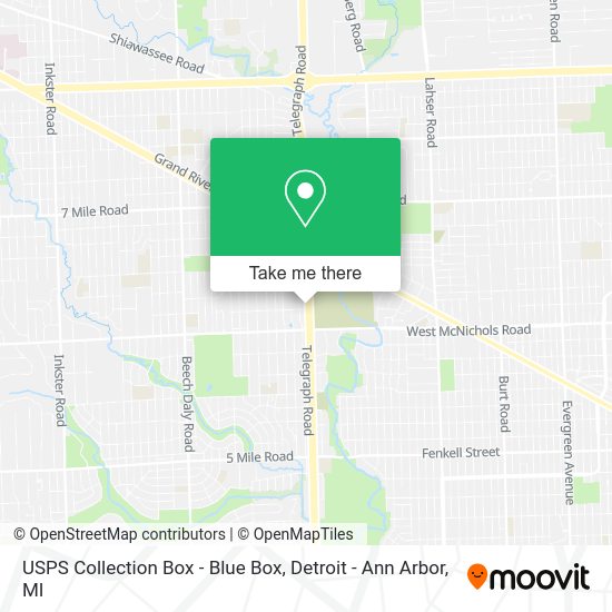USPS Collection Box - Blue Box map