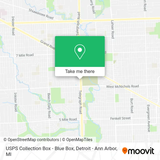USPS Collection Box - Blue Box map