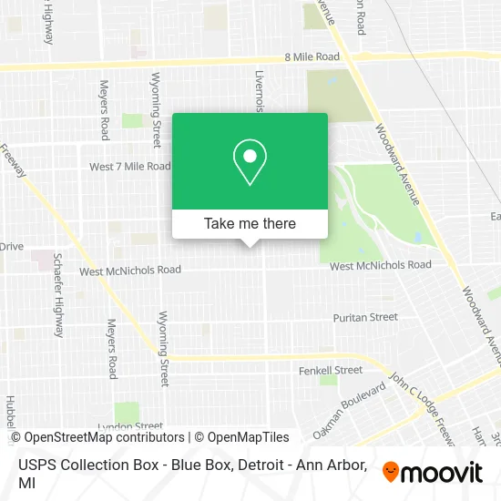 USPS Collection Box - Blue Box map