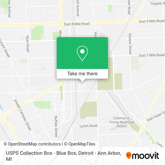USPS Collection Box - Blue Box map