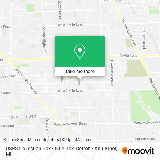 Mapa de USPS Collection Box - Blue Box