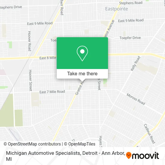 Mapa de Michigan Automotive Specialists