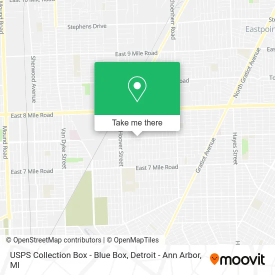 USPS Collection Box - Blue Box map