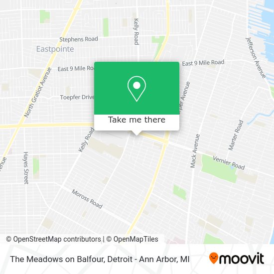 Mapa de The Meadows on Balfour