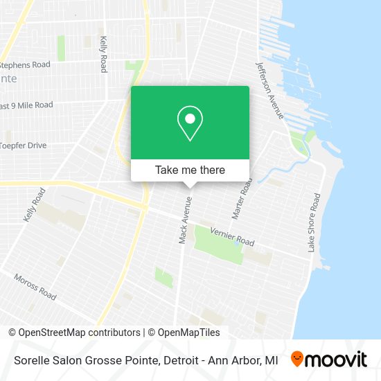 Mapa de Sorelle Salon Grosse Pointe