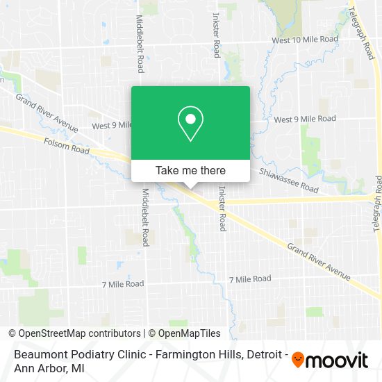 Mapa de Beaumont Podiatry Clinic - Farmington Hills