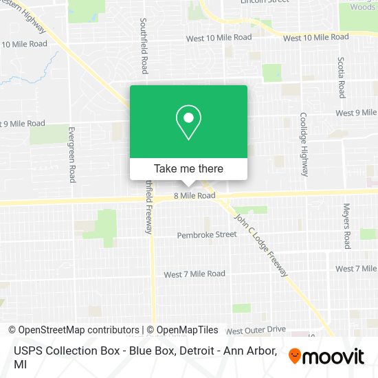 USPS Collection Box - Blue Box map